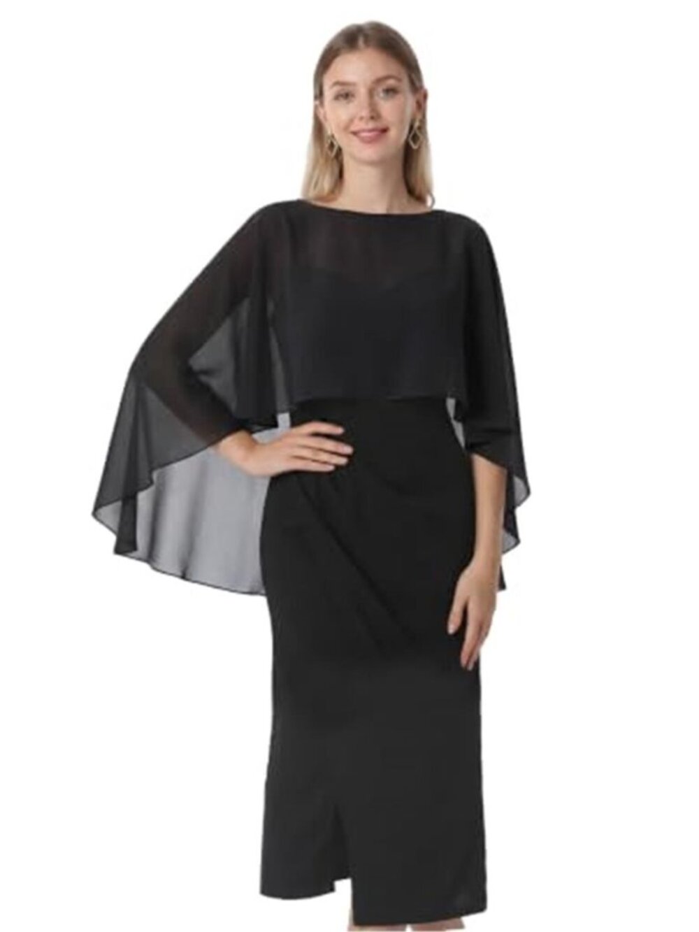 Shawls and Wraps for Evening Dress Sheer Chiffon Cape Capelets for Women